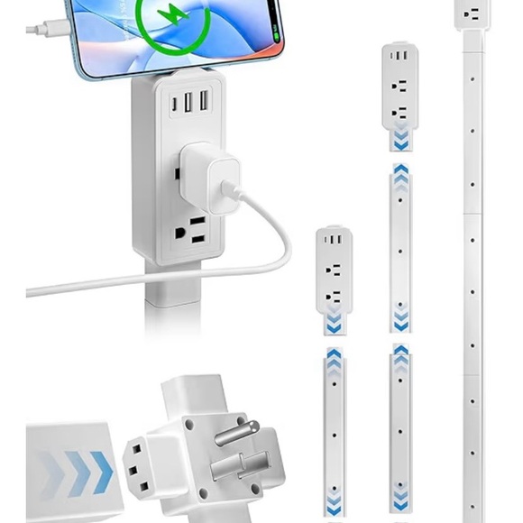 Other - NEW - Electrical Outlet Extender Stick, Upgraded 4-Way Free Combination Plug Ext